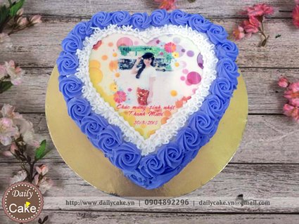 Bánh hình tim in ảnh sinh nhật bạn gái 001