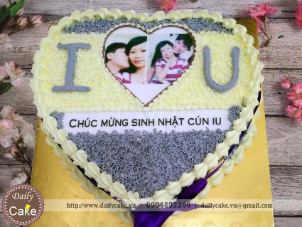 Bánh hình tim in ảnh sinh nhật bạn gái 002