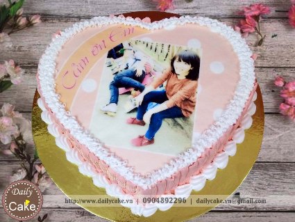 Bánh hình tim in ảnh sinh nhật bạn gái 003