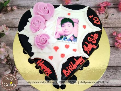 Bánh hình tim in ảnh sinh nhật bạn trai 001