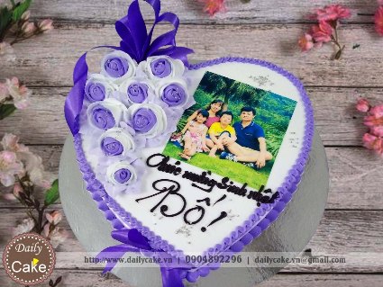 Bánh hình tim in ảnh sinh nhật chồng yêu 004