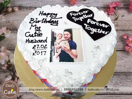 Bánh hình tim in ảnh sinh nhật chồng yêu 005