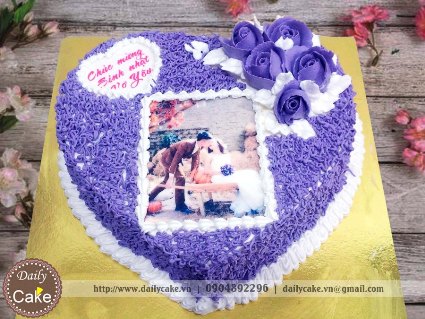 Bánh hình tim in ảnh sinh nhật vợ yêu 002