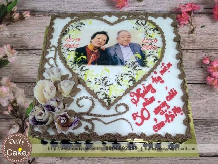 Bánh in ảnh kỷ niệm ngày cưới bố mẹ 001