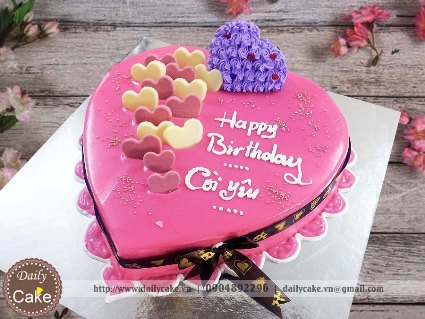 Bánh kem hình tim sinh nhật bạn gái 001
