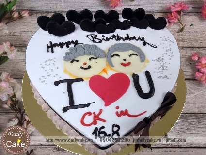 Bánh kem hình tim sinh nhật chồng yêu 001