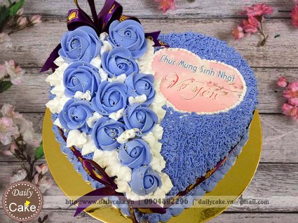 Bánh kem hình tim sinh nhật vợ yêu 002