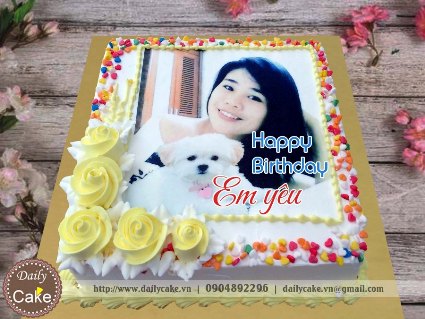Bánh sinh nhật in ảnh bạn gái 001