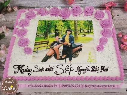 Bánh sinh nhật in ảnh bạn gái 010