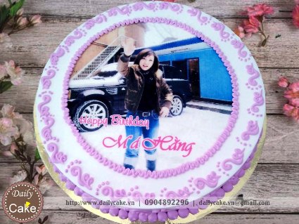 Bánh sinh nhật in ảnh bạn gái 011