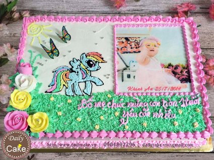 Bánh sinh nhật in ảnh bé gái 003