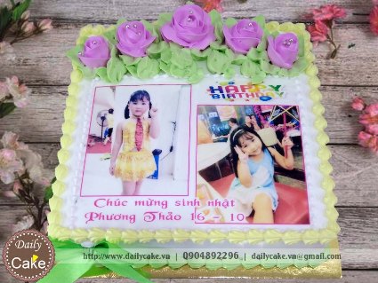 Bánh sinh nhật in ảnh bé gái 007