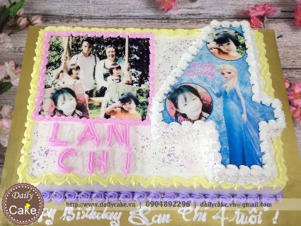 Bánh sinh nhật in ảnh bé gái 4 tuổi 002
