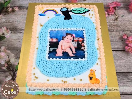 Bánh sinh nhật in ảnh bé trai 001