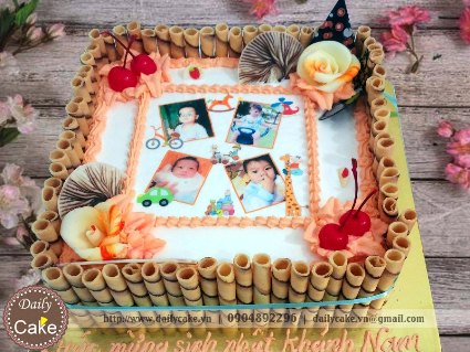 Bánh sinh nhật in ảnh bé trai 002