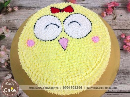 Bánh sinh nhật vẽ hình chú gà dễ thương