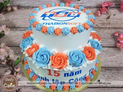 Bánh gato hai tầng mừng sinh nhật công ty 002