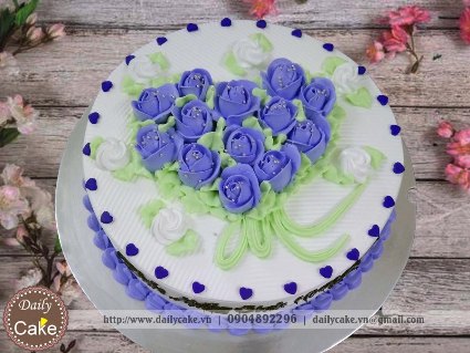 Bánh gato hoa kem tươi 008