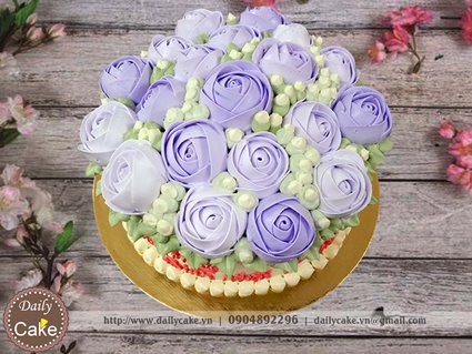 Bánh gato hoa kem tươi 014