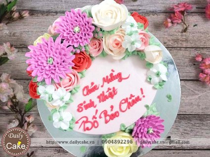 Bánh gato hoa kem tươi 017