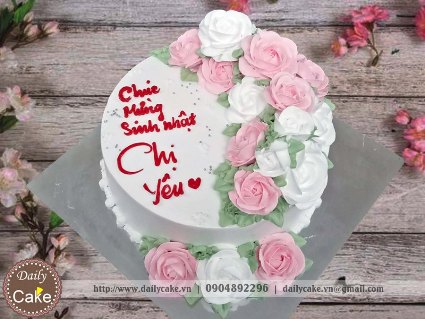 Bánh gato hoa kem tươi 024