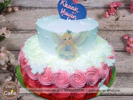Bánh hai tầng in ảnh thiên thần