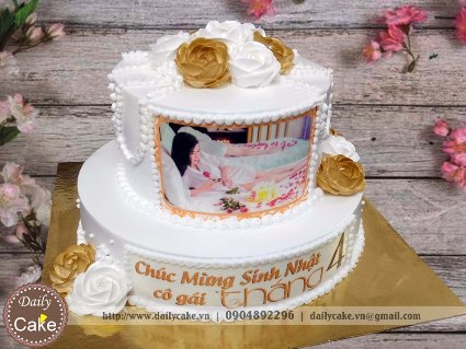 Bánh in ảnh hai tầng sinh nhật bạn gái 001