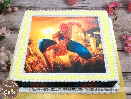 Bánh in ảnh siêu nhân nhện spider man 001