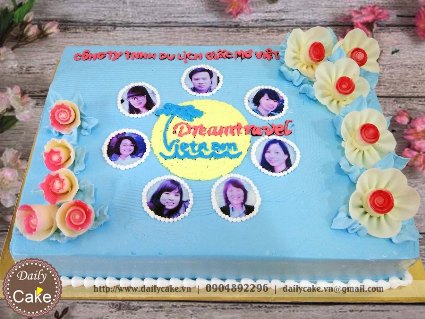Bánh in ảnh sinh nhật tập thể nhân viên công ty 001