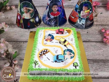 Bánh in ảnh vẽ đường đua hình số 5