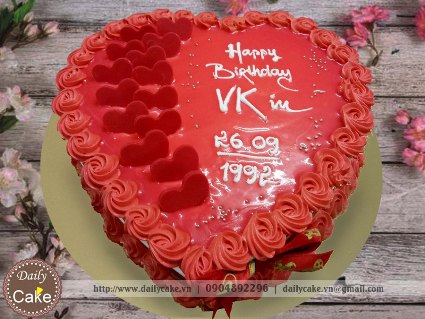 Bánh kem hình tim sinh nhật vợ yêu 003