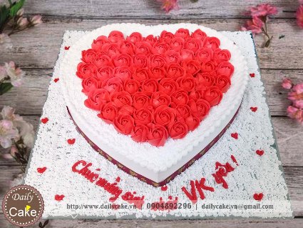 Bánh kem hình tim sinh nhật vợ yêu 004