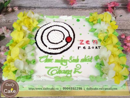 Bánh kem hoa tươi sinh nhật tập thể nhân viên công ty