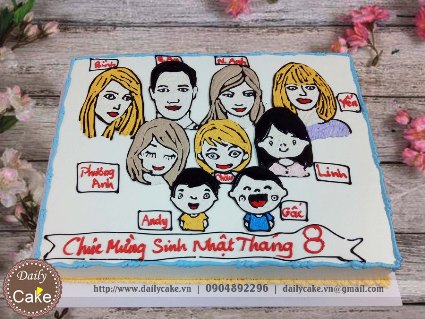 Bánh kem sinh nhật chung các thành viên gia đình