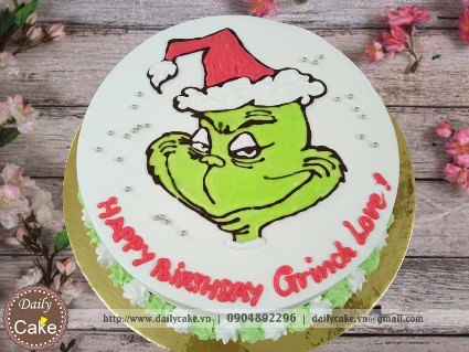 Bánh kem vẽ hình nhân vật Grinch
