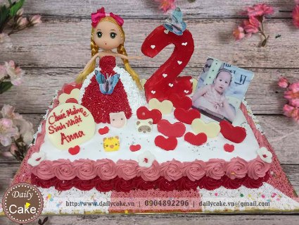 Bánh sinh nhật búp bê chibi 017