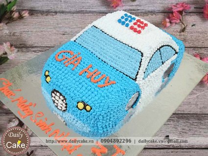 Bánh sinh nhật hình ô tô cảnh sát 003