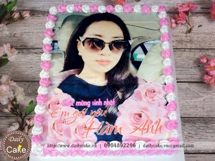 Bánh sinh nhật in ảnh bạn gái 015