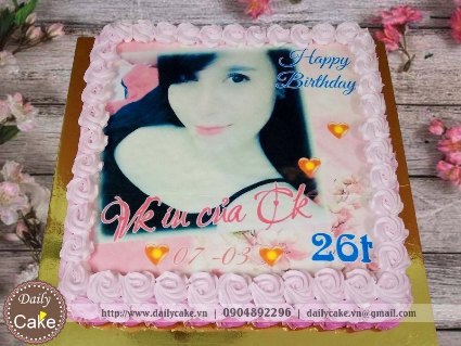 Bánh sinh nhật in ảnh bạn gái 018