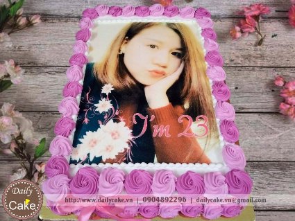 Bánh sinh nhật in ảnh bạn gái 019