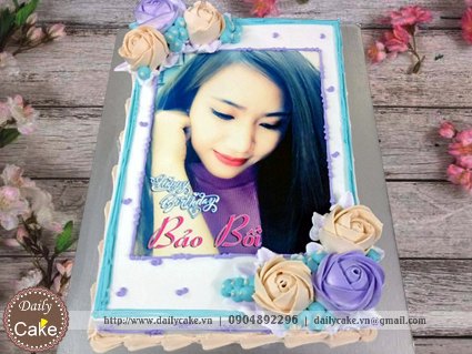 Bánh sinh nhật in ảnh bạn gái 024