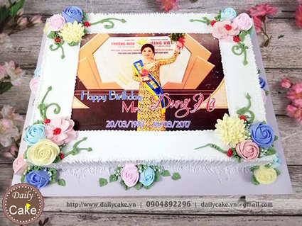 Bánh sinh nhật in ảnh bạn gái 025