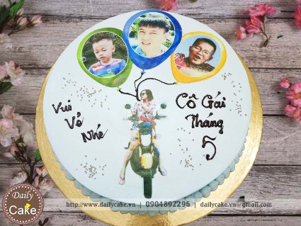 Bánh sinh nhật in ảnh bạn gái 027