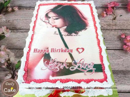 Bánh sinh nhật in ảnh bạn gái 029