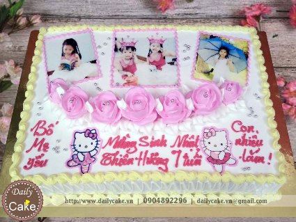 Bánh sinh nhật in ảnh bé gái 008