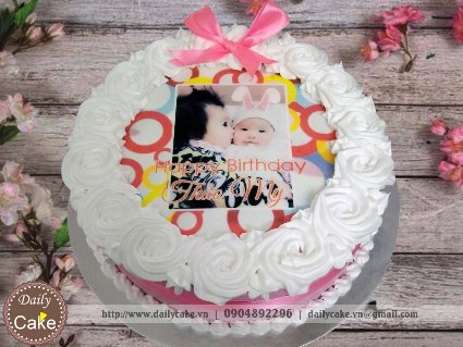 Bánh sinh nhật in ảnh bé gái 013