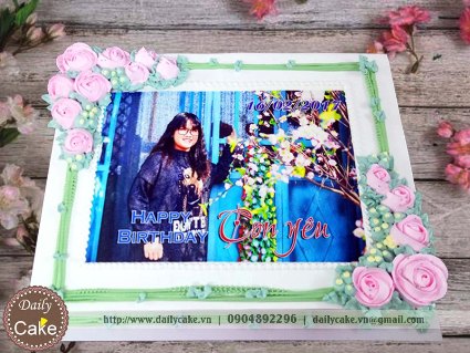 Bánh sinh nhật in ảnh bé gái 015