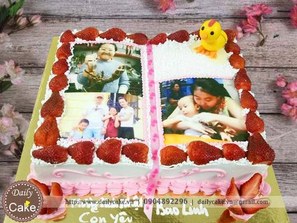 Bánh sinh nhật in ảnh bé gái 016