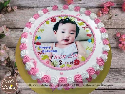 Bánh sinh nhật in ảnh bé gái 019