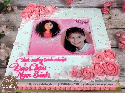 Bánh sinh nhật in ảnh bé gái 021